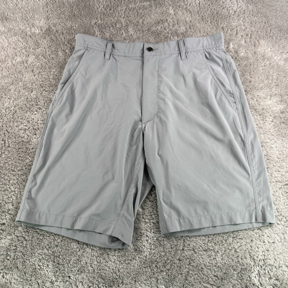FootJoy Mens 32 Gray Golf Shorts Performance Stretch Flat Front 9” Inseam FJ